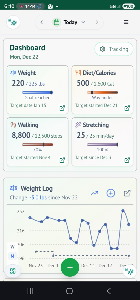 Vital Log AI dashboard preview